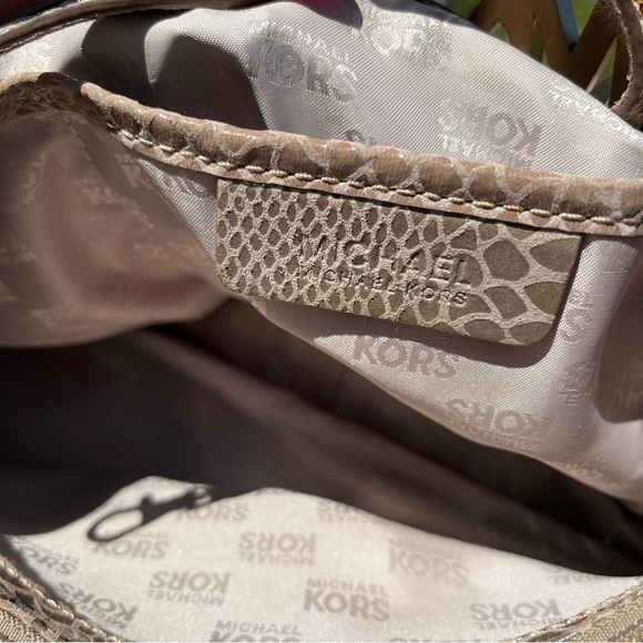 Michael Kors Tan Python Leather Double Handle Bag EUC - Picture 12 of 14